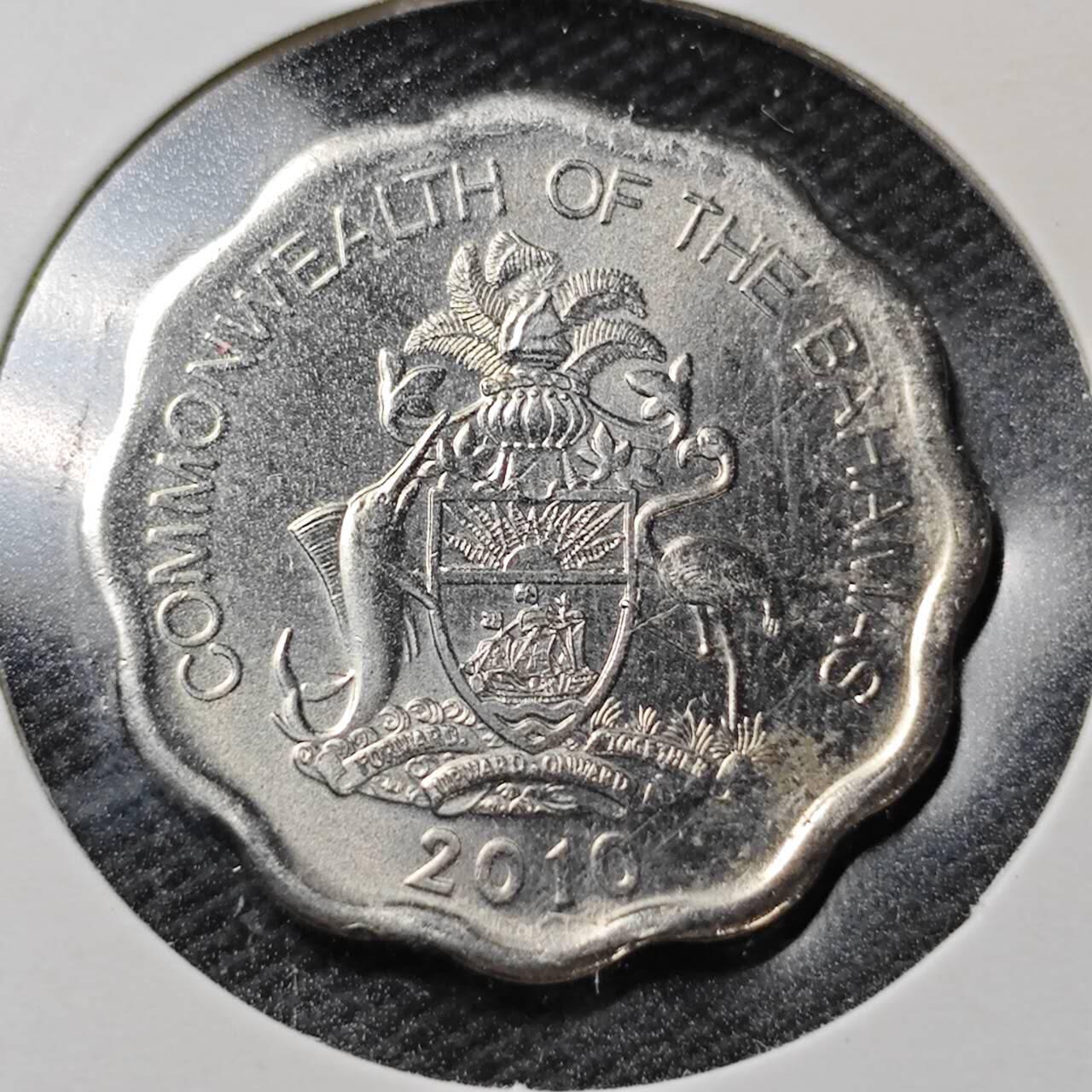 KK钱币收藏小铺  第361场  2月预留时间 周末发货  2010巴哈马10分