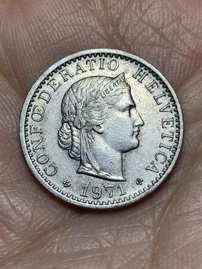 2025年第一百一十九场(总第一百四十五场）外国好品散币(免佣金) - 瑞士🇨🇭1971年20分(无标版)