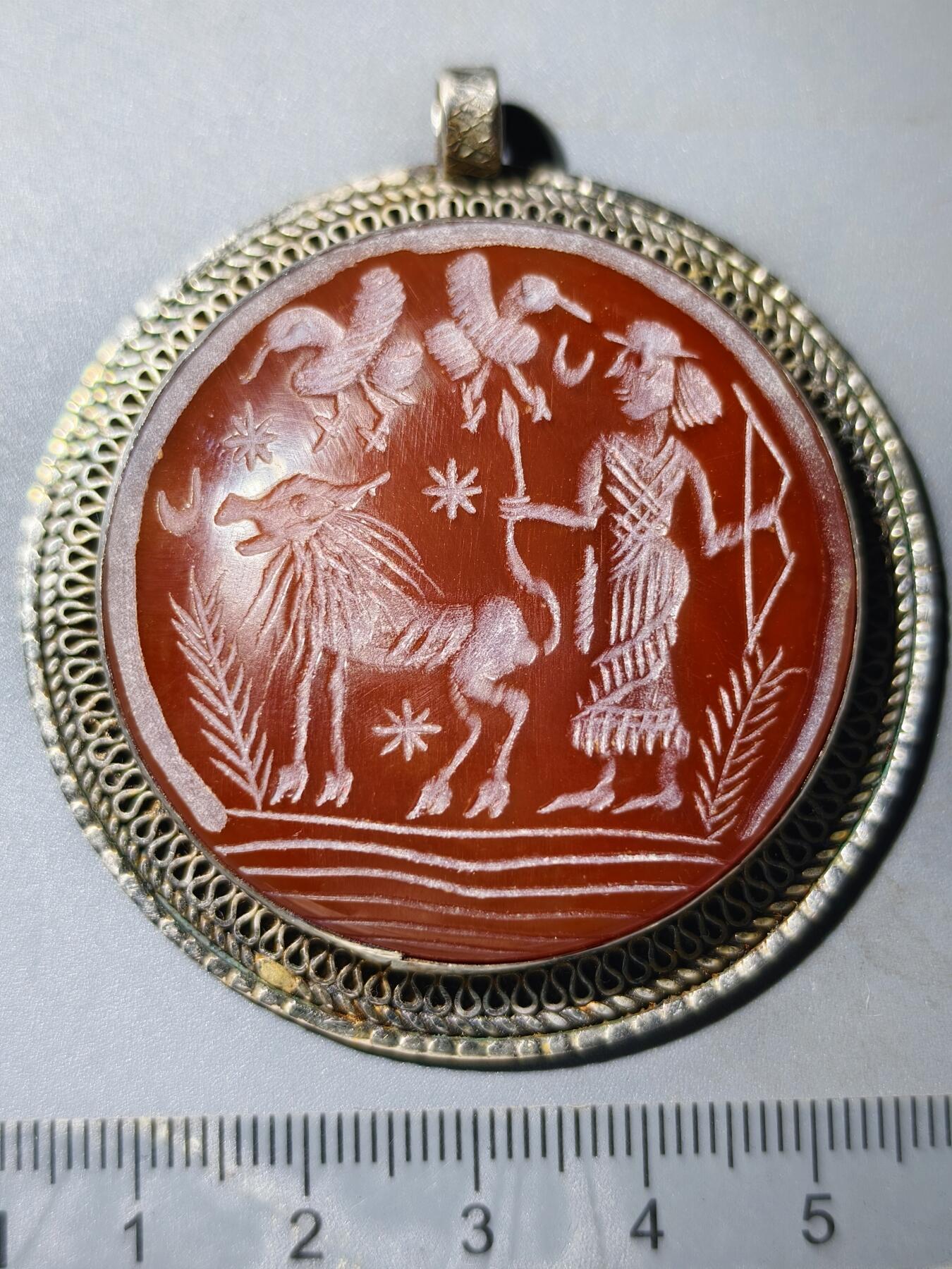 80期回流戒指饰品杂件纪念章丝路钱币专场 中亚回流精工玛瑙饰品