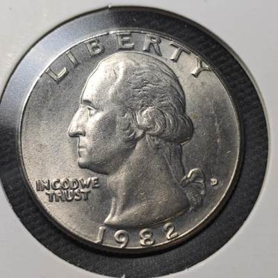 KK钱币收藏小铺  第361场  2月预留时间 周末发货 -  1982美国25分 好品