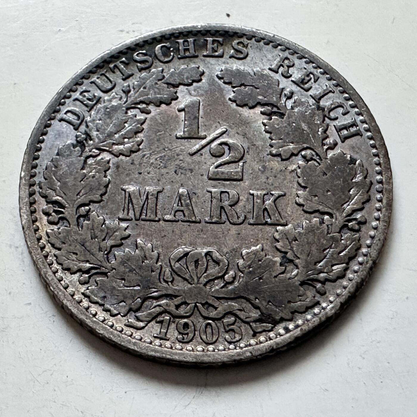 🌹外币初藏🌹🐯2025年第121场  每周二四六晚8️⃣点 哈萨克纪念币 德国1905年1/2马克银币