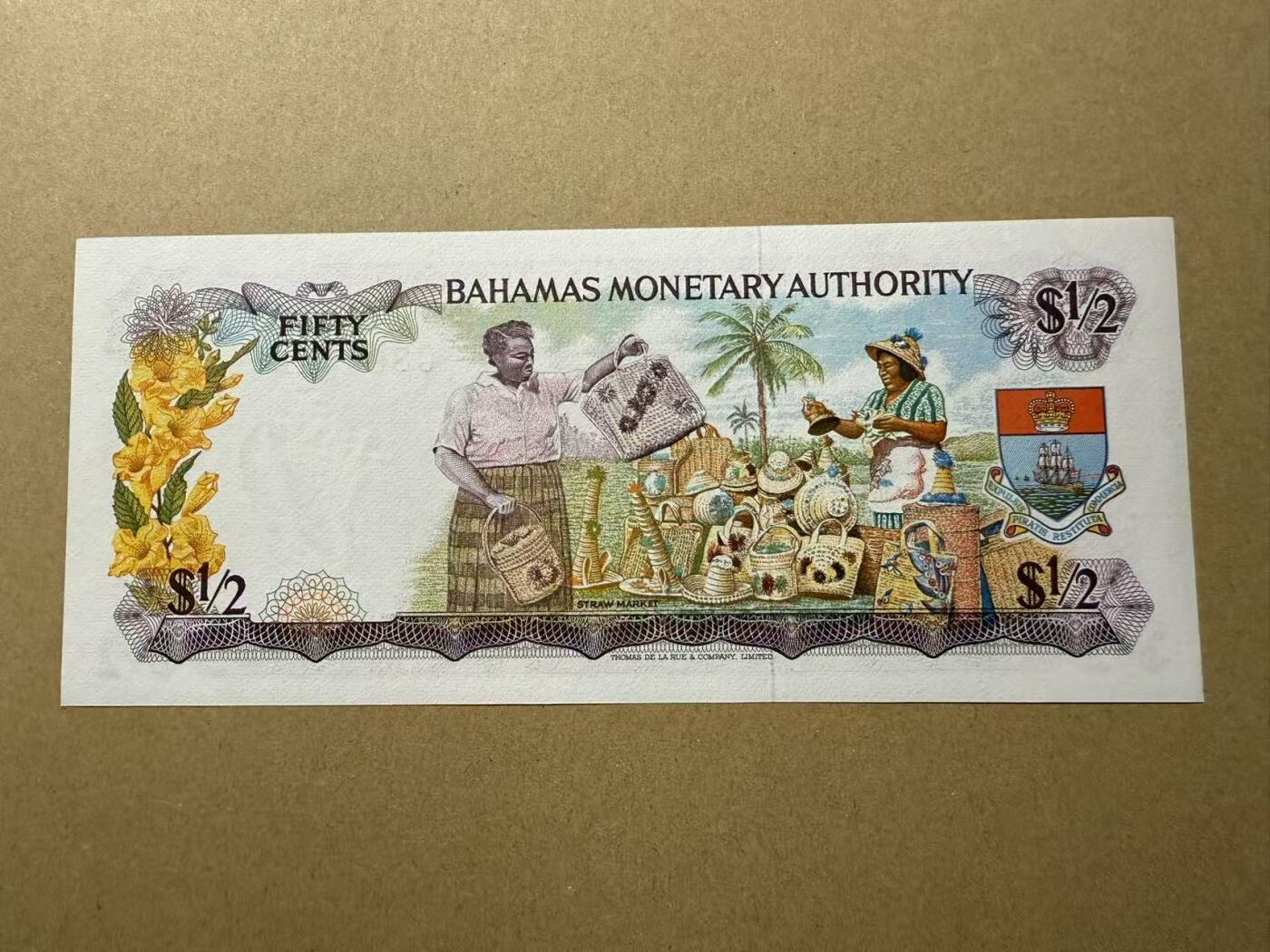 【礼羽收藏】🌏世界钱币拍卖第109期 巴哈马 1968年 1/2 无47 全新unc