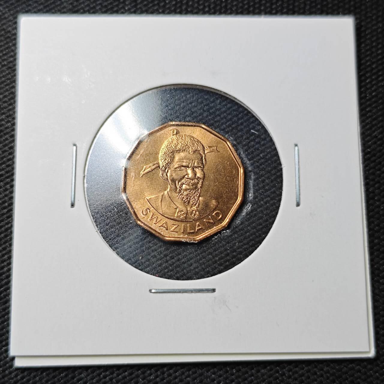 KK钱币收藏小铺  第361场  2月预留时间 周末发货  1974斯威士兰1分铜币 好品