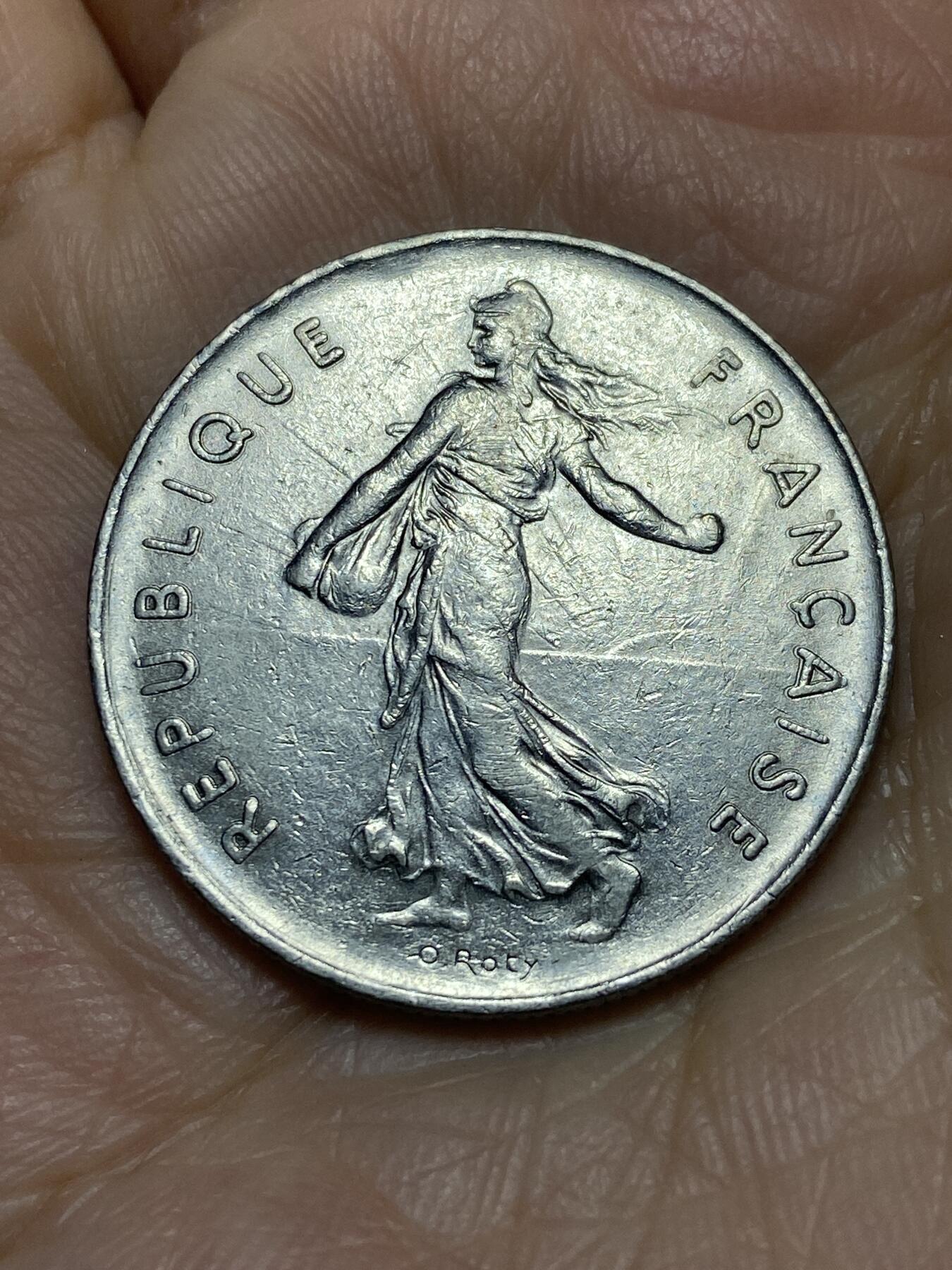 2025年第一百一十九场(总第一百四十五场）外国好品散币(免佣金) 法国🇫🇷1974年5法郎(猫头鹰标)