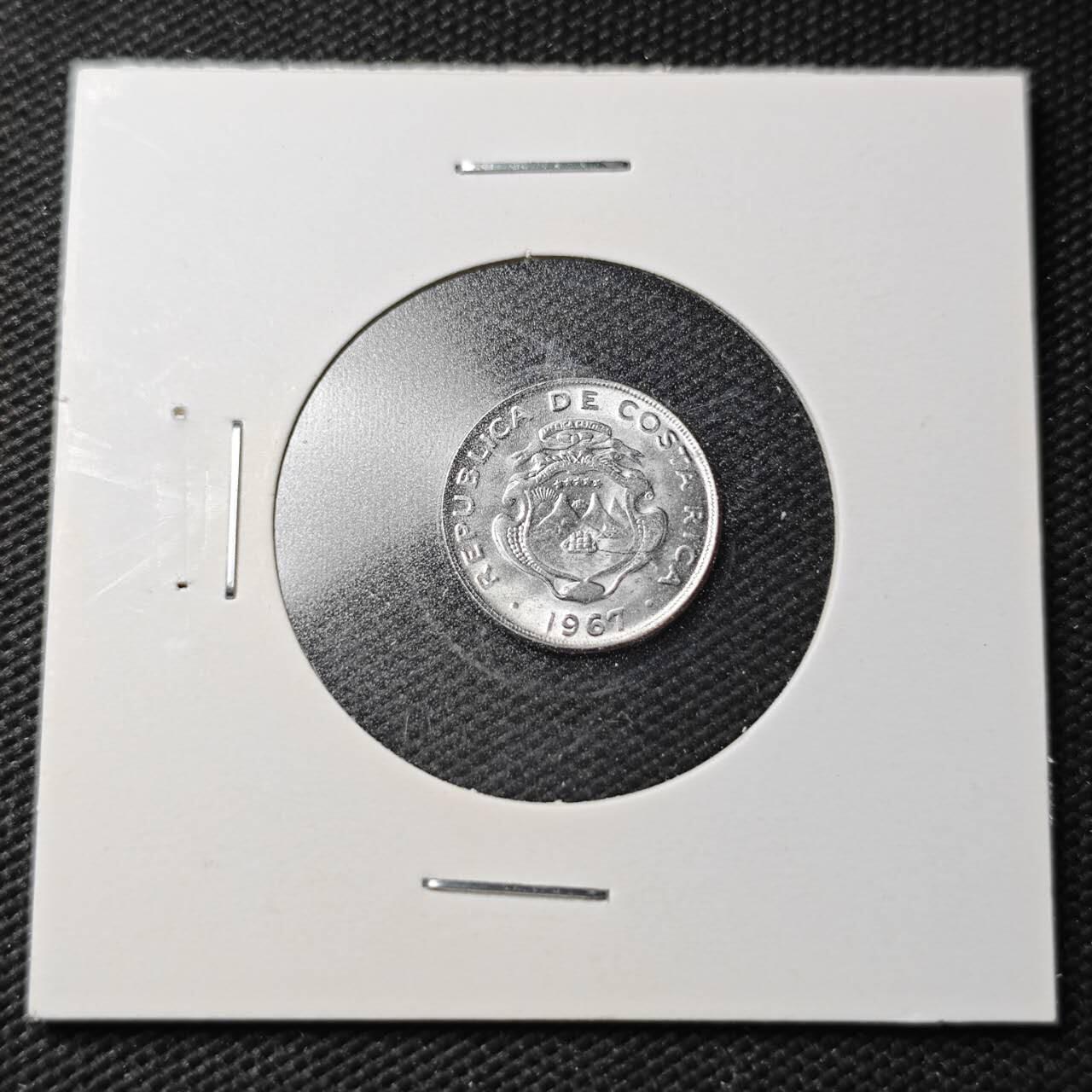 KK钱币收藏小铺  第361场  2月预留时间 周末发货  1967哥斯达黎加5分 拆卷品