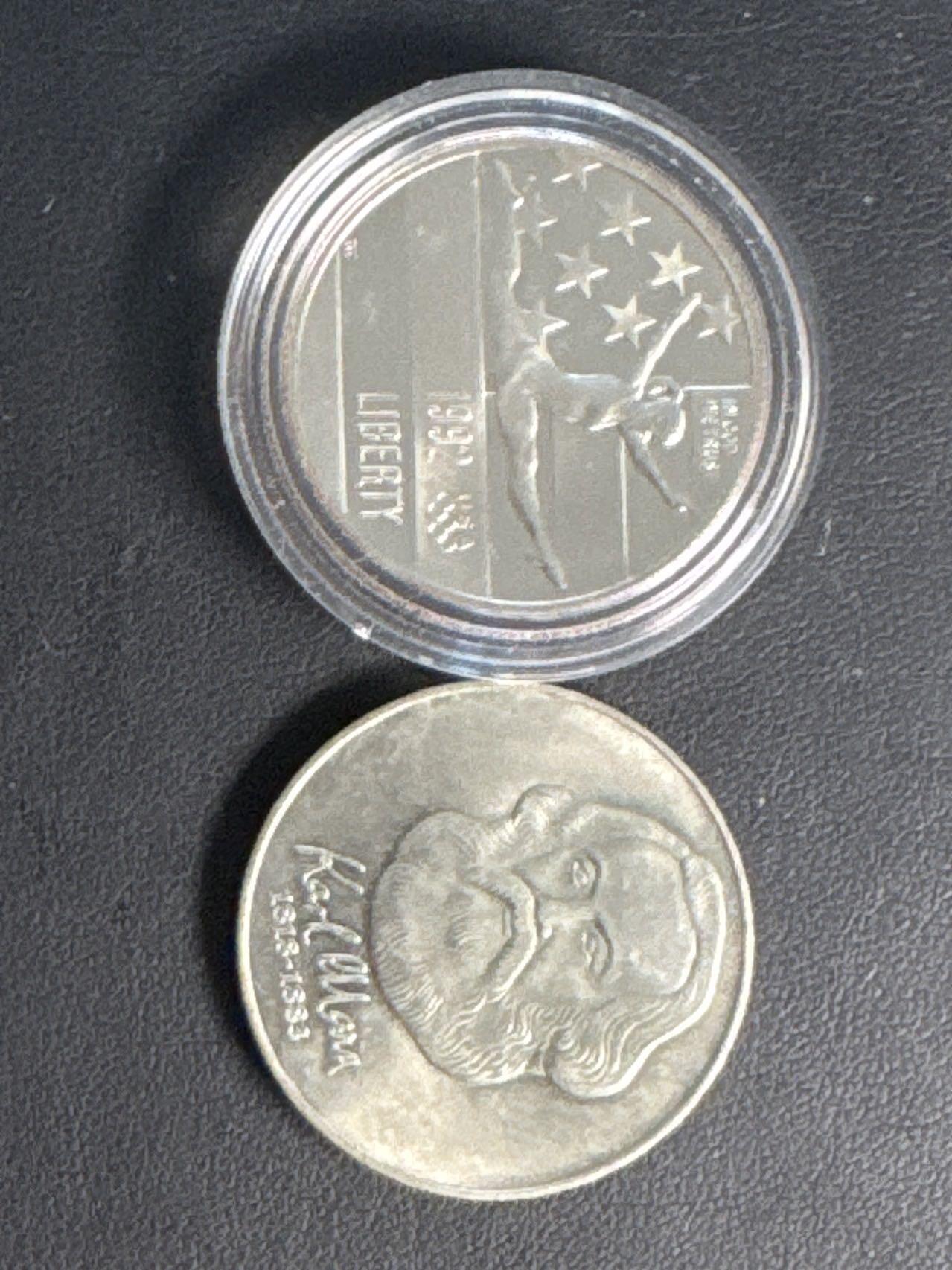 ❤️【币观天下】❤️ 第329期钱币拍卖- 2025.10.31周五晚上6点半场-长期征集拍品 1992年美国体操运动员半美元精制纪念币+1968年东德马克思10马克纪念币