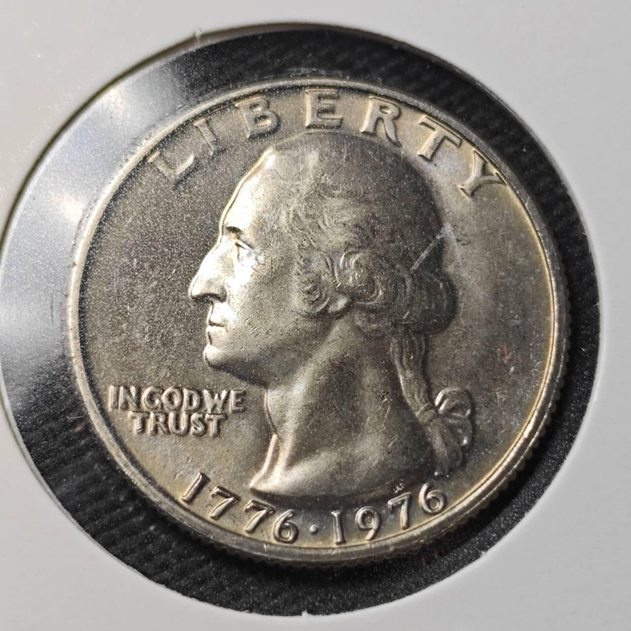 KK钱币收藏小铺  第361场  2月预留时间 周末发货  1976美国25分纪念币 建国200周年纪念