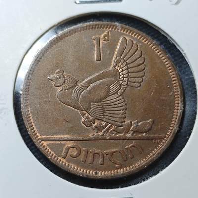 KK钱币收藏小铺  第360场  2月预留时间 周末发货 -  1968爱尔兰1便士铜币