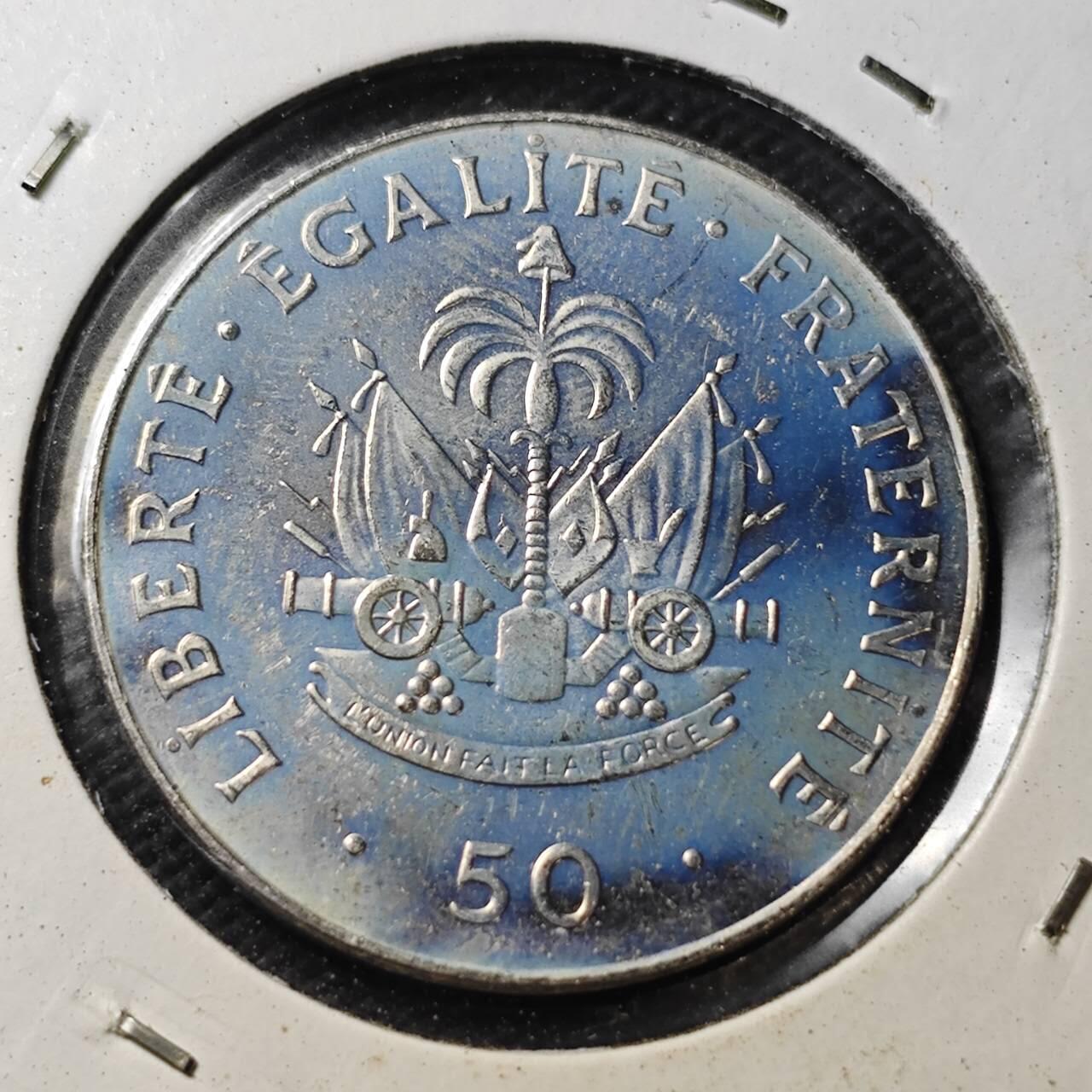 KK钱币收藏小铺  第361场  2月预留时间 周末发货  1995海地50分 好品