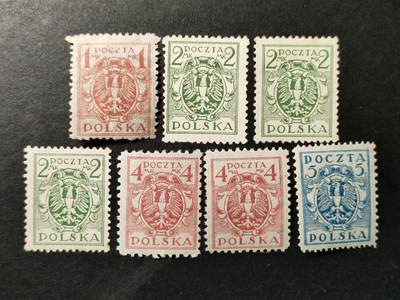 ↓君缘收藏637期☞钱币邮品↓无佣金、可寄存、满30元包邮  - 波兰邮票，1919年鹰徽邮票