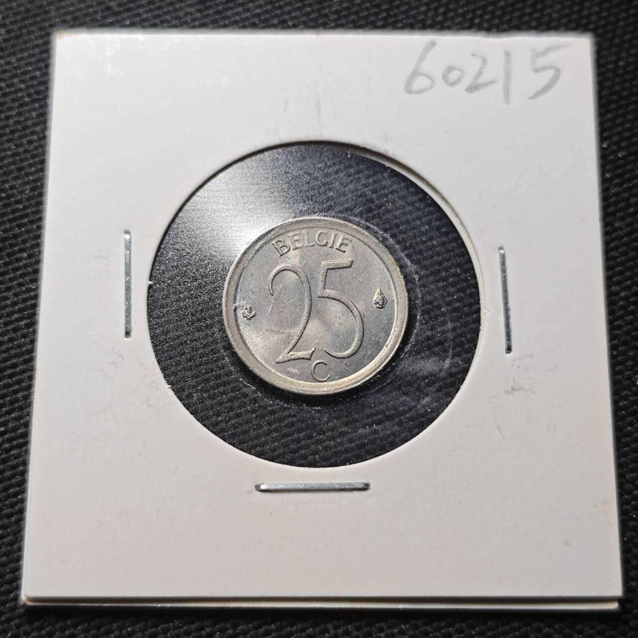 KK钱币收藏小铺  第360场  2月预留时间 周末发货  1972比利时25分 好品