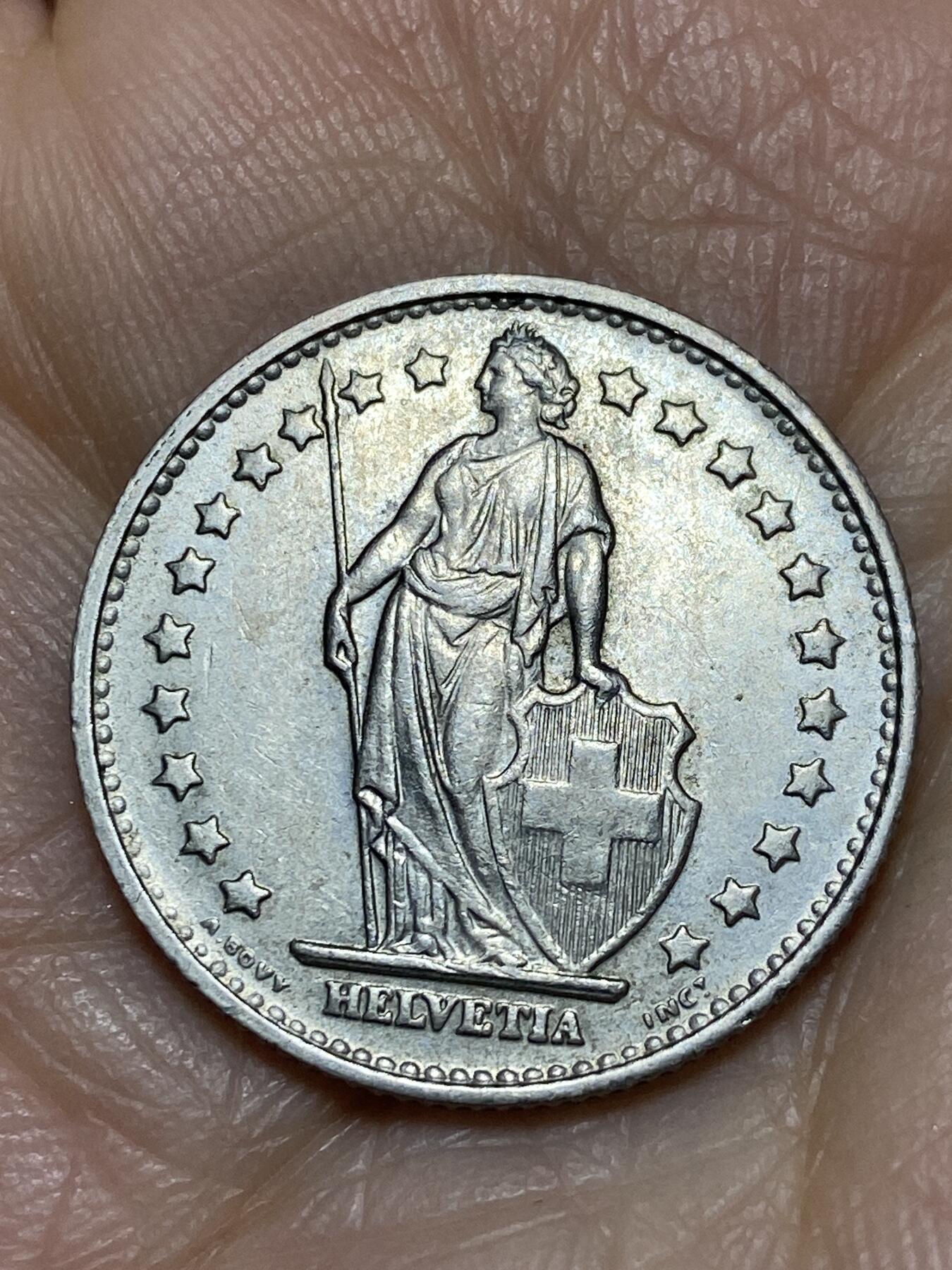 2025年第一百一十九场(总第一百四十五场）外国好品散币(免佣金) 瑞士🇨🇭1968年1法郎(无标版)