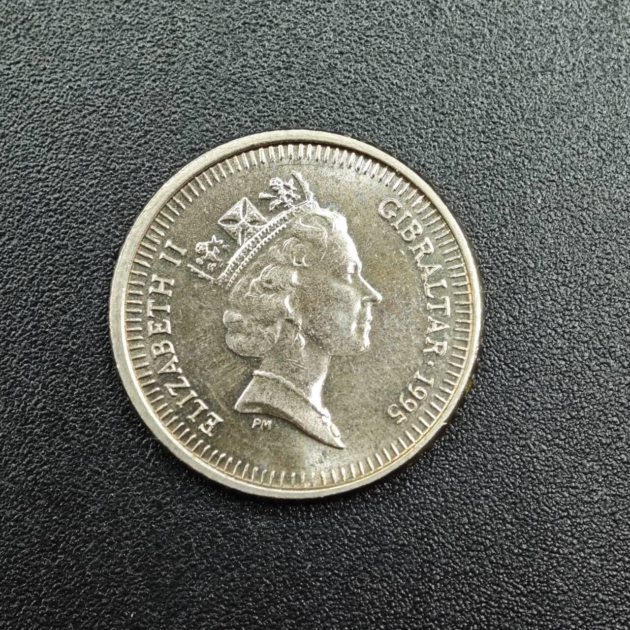 【淘币小摊】实时拍第七百七十九拍   散币场   满百包邮可预留二周 每周一统一发货   直布罗陀1995年5便士镍币