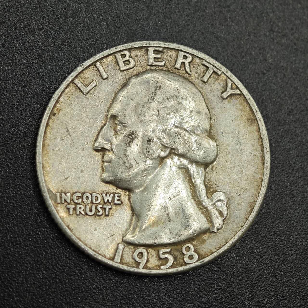 【淘币小摊】限时拍第七百八十拍  小银币场  满百包邮可预留两周  周一统一发货  美国1958年25分银币