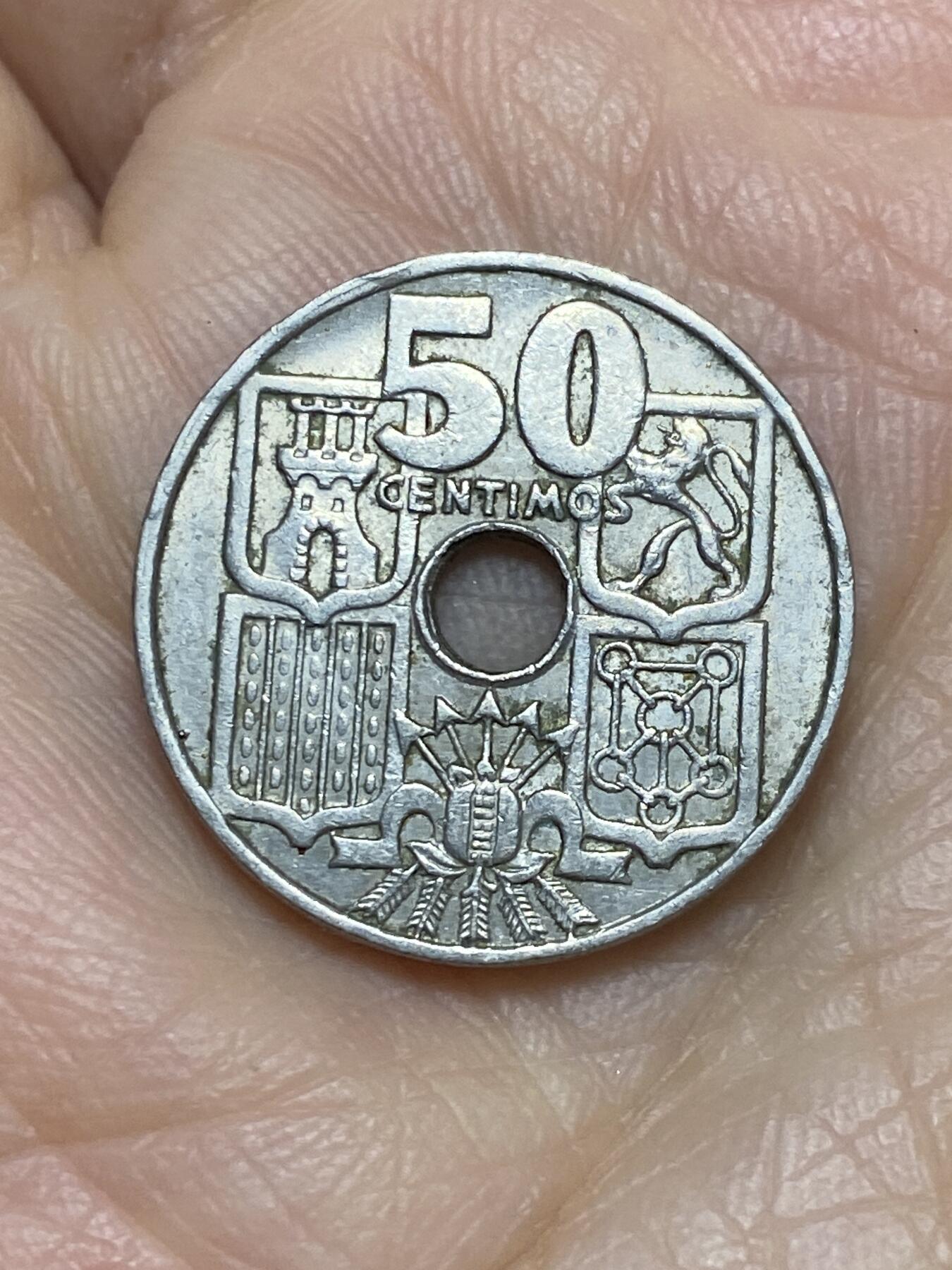 2025年第一百一十九场(总第一百四十五场）外国好品散币(免佣金) 西班牙🇪🇸1963(64)年50分