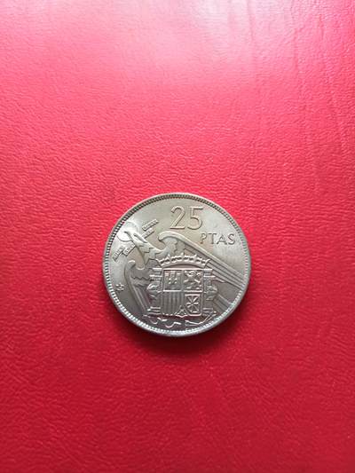 【云涧收藏】第七十五场 - 西班牙57版25比塞塔，BU