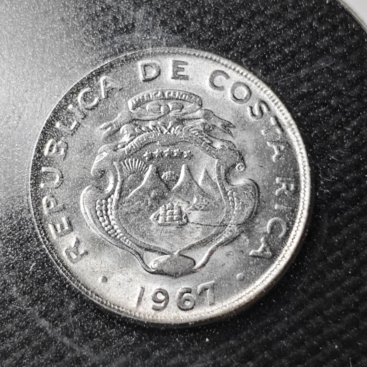 KK钱币收藏小铺  第361场  2月预留时间 周末发货  1967哥斯达黎加5分 拆卷品