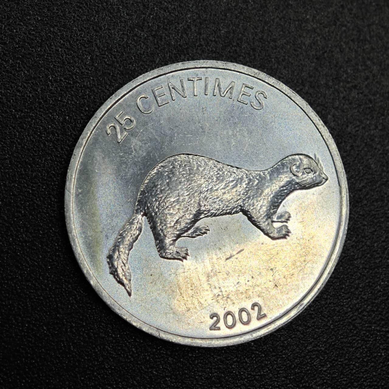 【淘币小摊】实时拍第七百七十九拍   散币场   满百包邮可预留二周 每周一统一发货   刚果2002年25分铝币