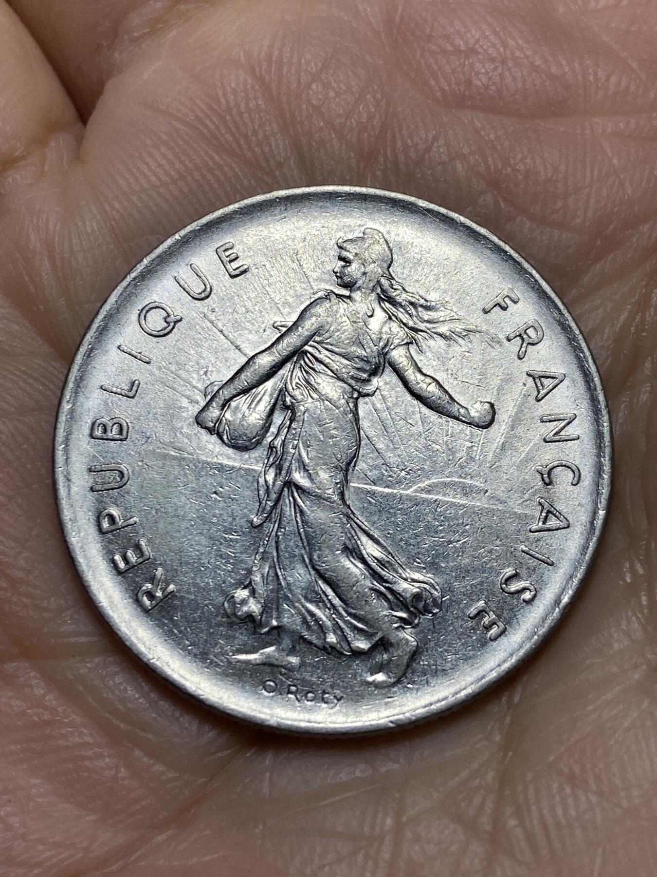 2025年第一百一十九场(总第一百四十五场）外国好品散币(免佣金) 法国🇫🇷1971年5法郎(猫头鹰标)