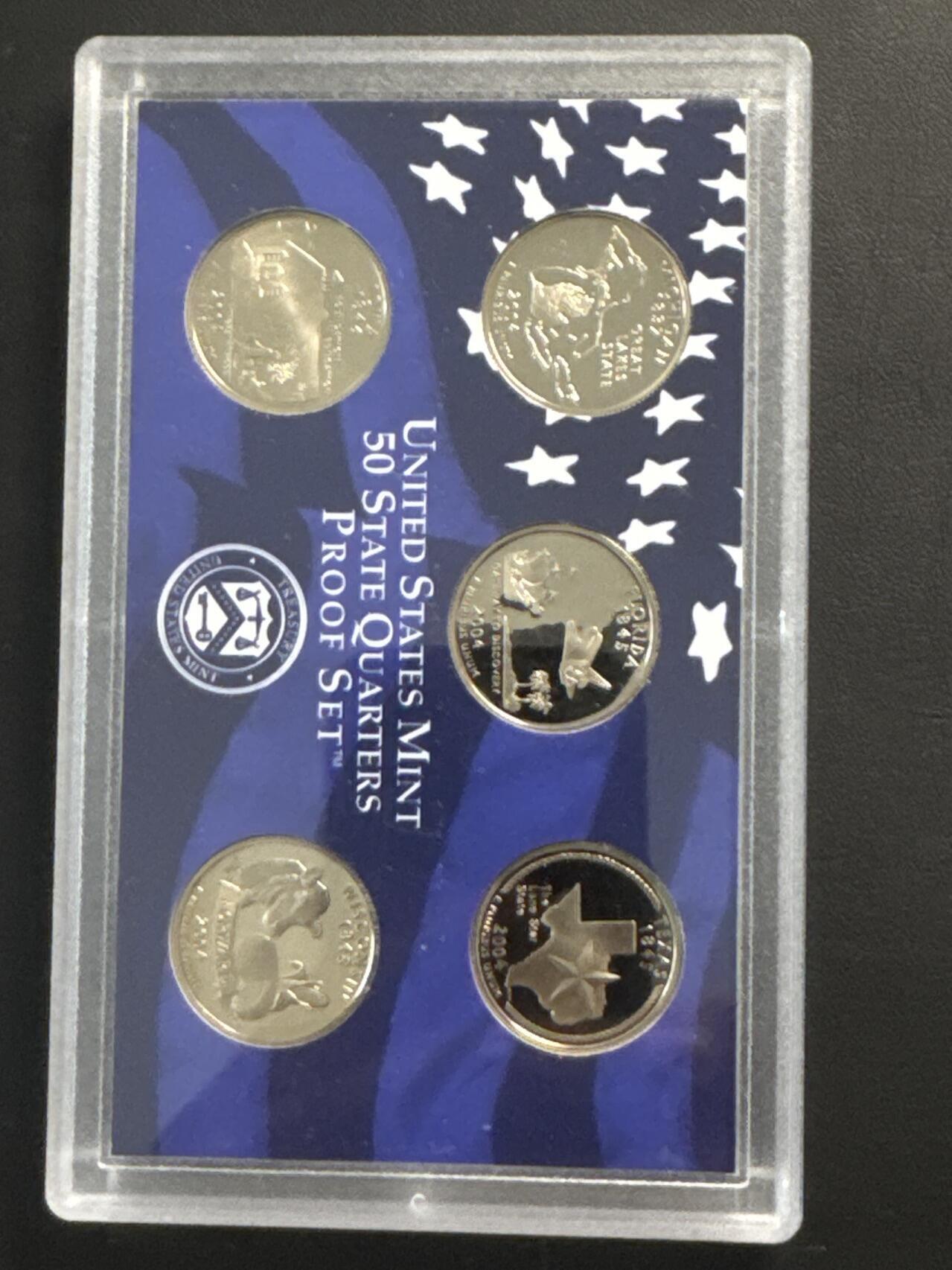 ❤️【币观天下】❤️ 第329期钱币拍卖- 2025.10.31周五晚上6点半场-长期征集拍品 美国2004年州币精制套装