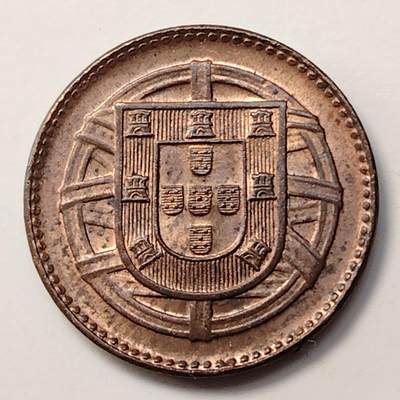 布加迪🐬～世界钱币(上海)🌾第 255 期 /  各国套币和散币 - 葡萄牙🇵🇹 1918年 1分 原光好品 19mm