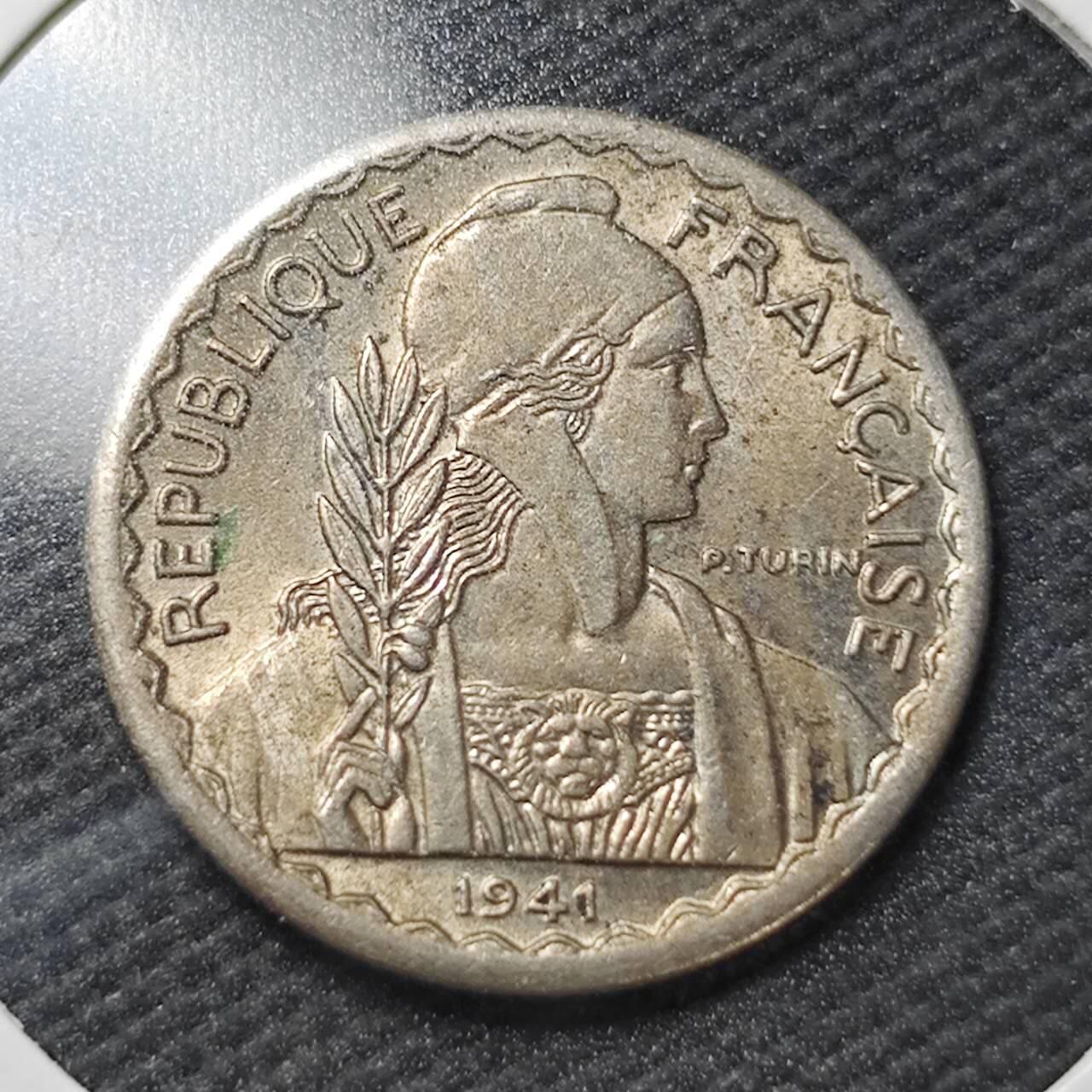 KK钱币收藏小铺  第361场  2月预留时间 周末发货  1941法属印支10分