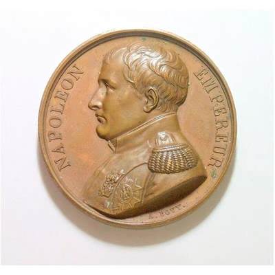 法国1840年 拿破仑及圣赫拿岛故居 高浮雕精制大铜章 40MM  - 法国1840年 拿破仑及圣赫拿岛故居 高浮雕精制大铜章 40MM 