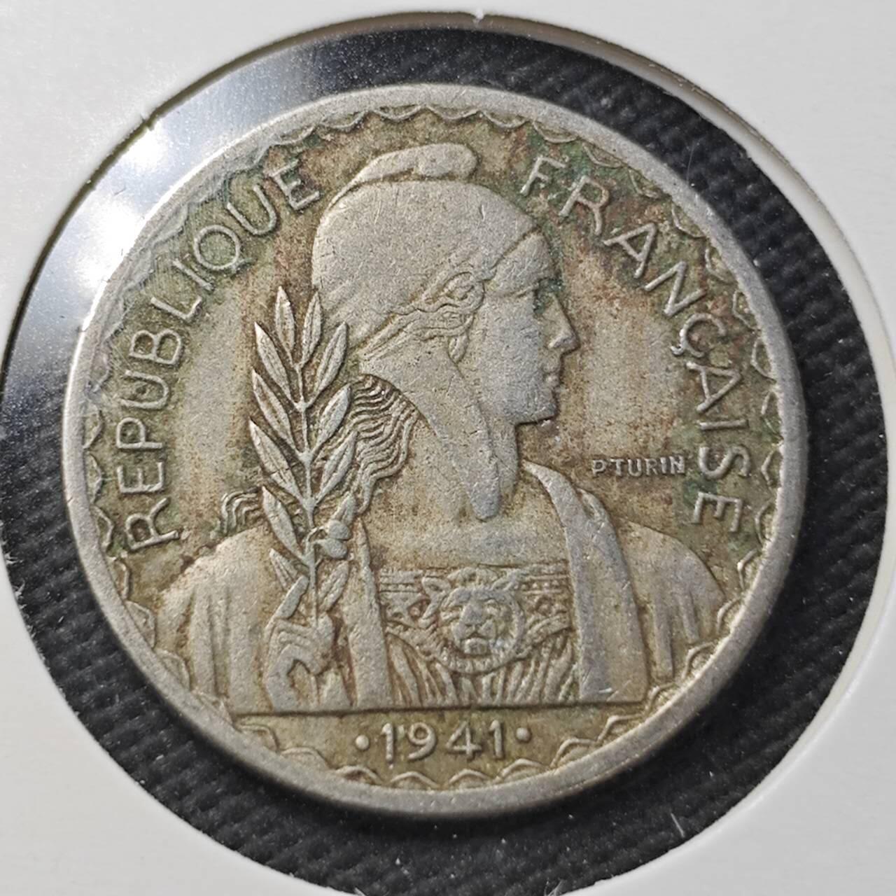 KK钱币收藏小铺  第361场  2月预留时间 周末发货  1941法属印支20分