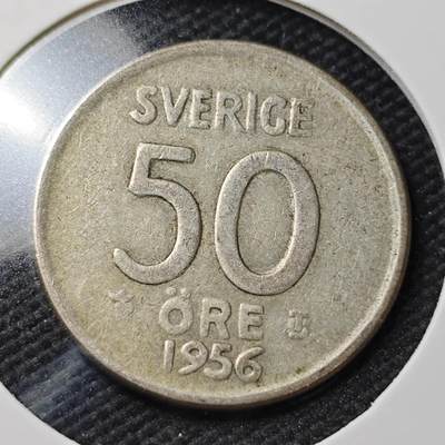 KK钱币收藏小铺  第361场  2月预留时间 周末发货 -  1956瑞典50欧尔银币
