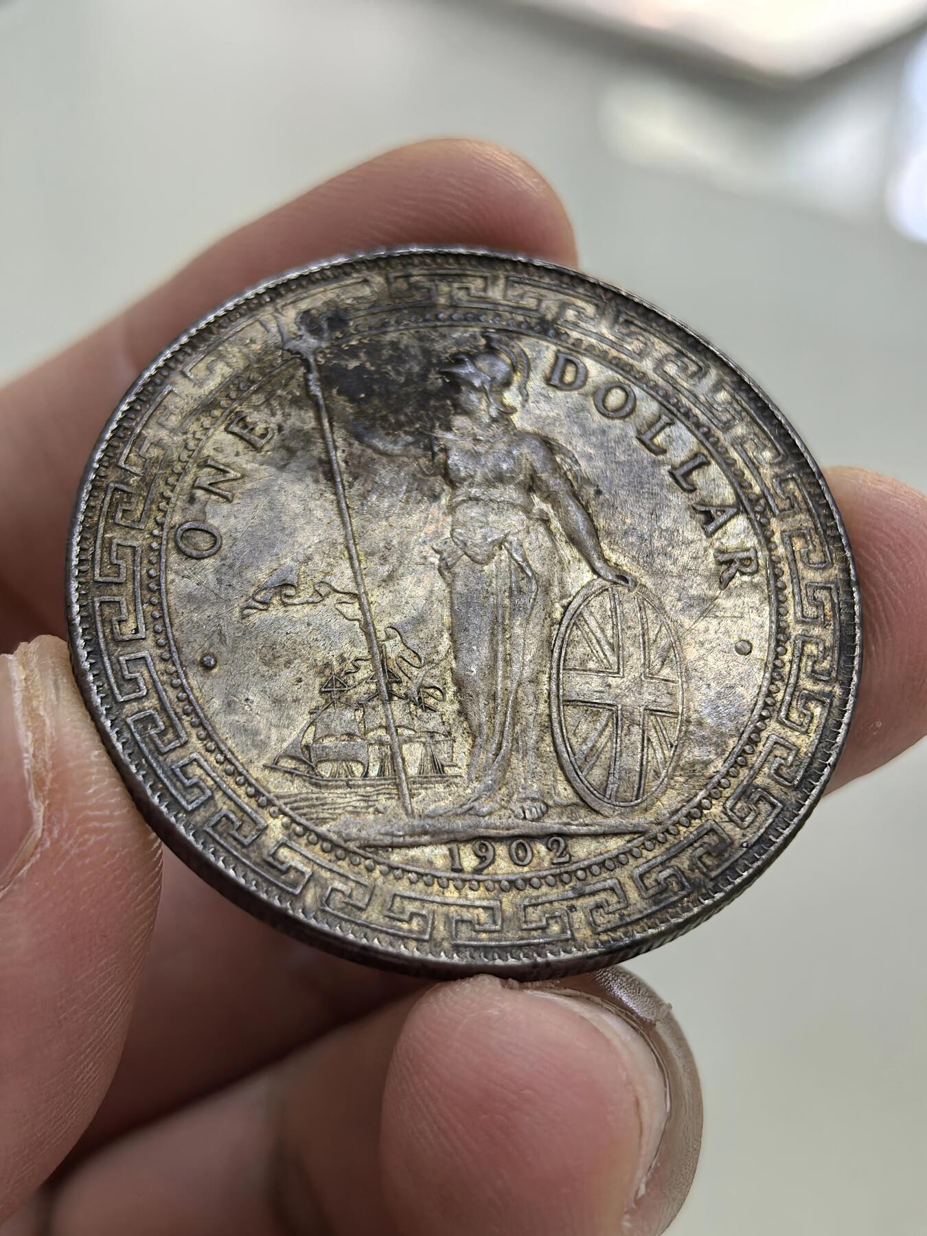 博洋堂世界钱币拍卖第144期（全场包邮） 站洋1902B壹元 UNC原味 十分难得 如若清洗得当 可以高分