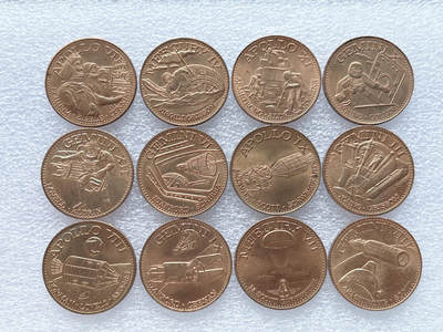 第一海外回流一元起拍收藏 散集专场  第259期 - 美国纪念铜章 12枚 原光品