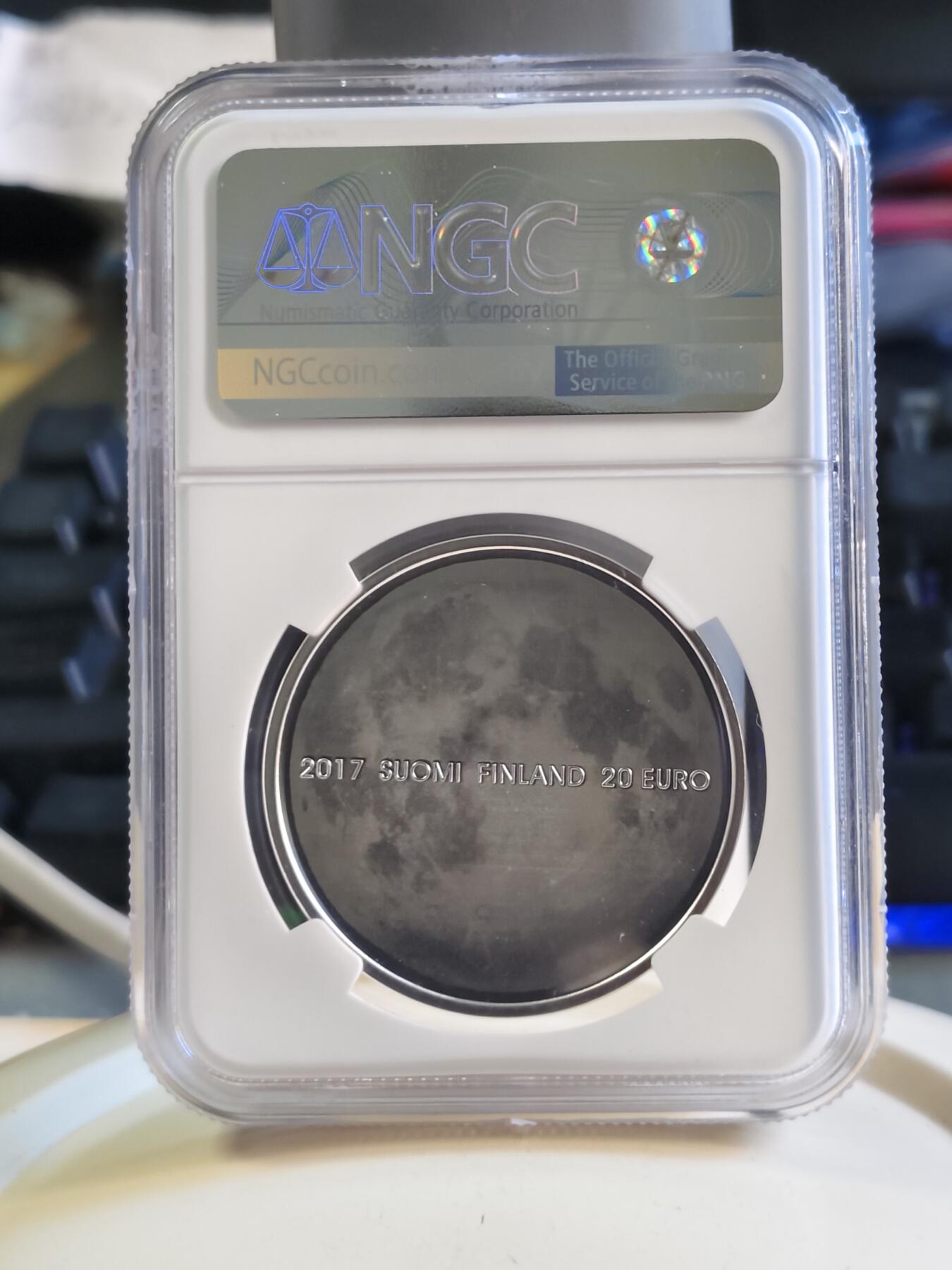 第180期拍卖【长期征集拍品】【北京币展专场】 获奖芬兰2017年自然系列乌鸦20欧NGC69精制银币925银25.5克直径38.6毫米