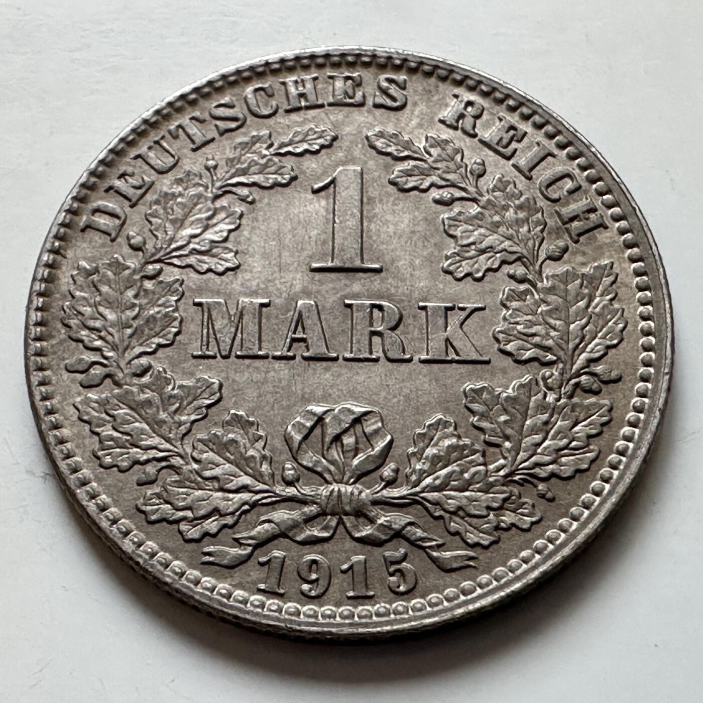 🌹外币初藏🌹🐯2025年第121场  每周二四六晚8️⃣点 哈萨克纪念币 德国1915年一马克银币 近未使用好品，细节漂亮