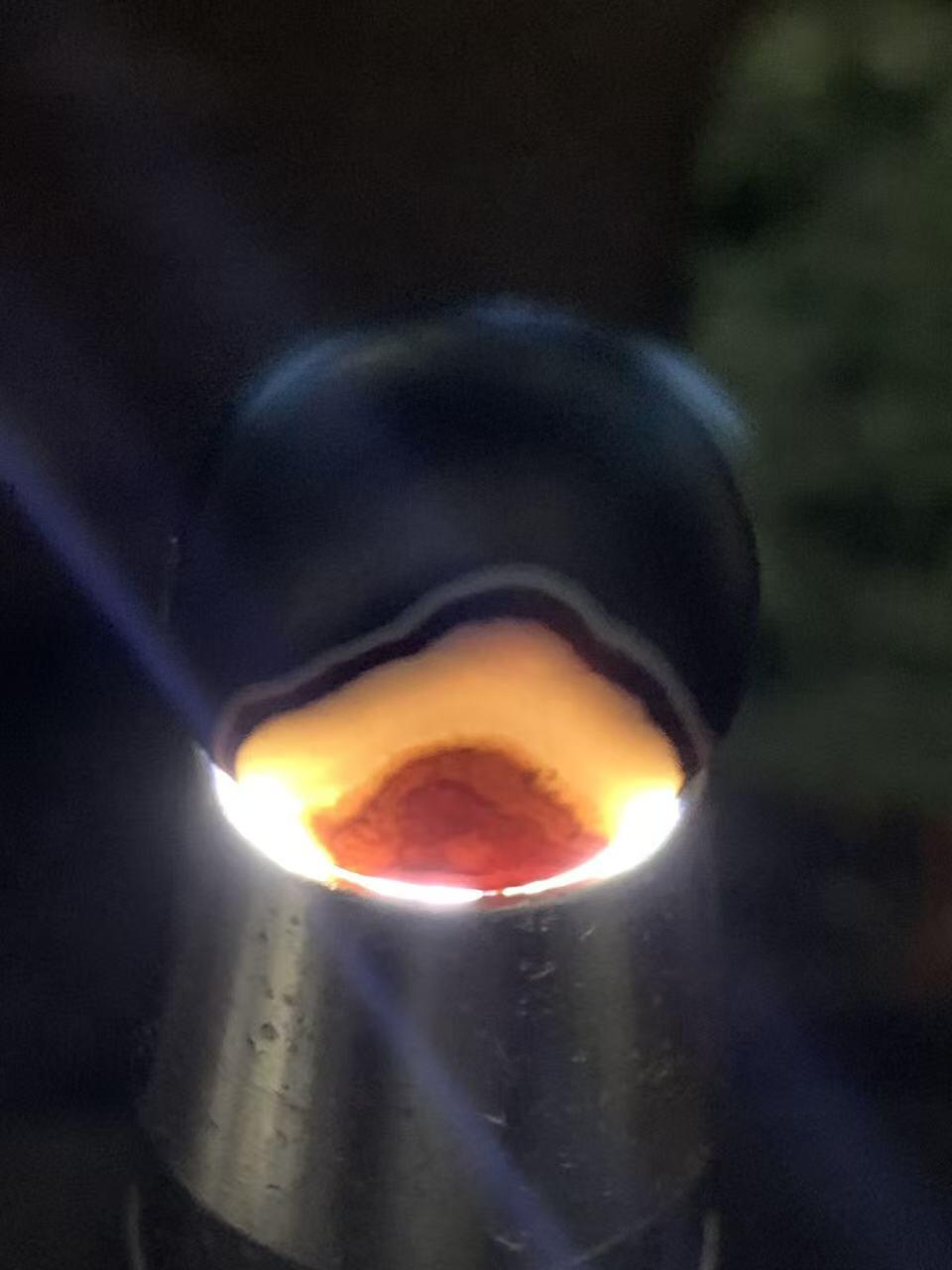 精美亚光冰飘天眼纹药师玛瑙随形圆珠一个，