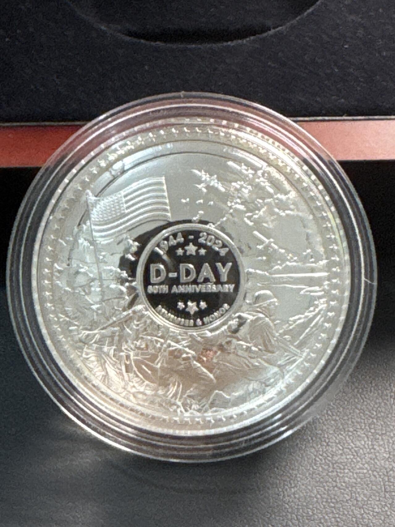 ❤️【币观天下】❤️ 第329期钱币拍卖- 2025.10.31周五晚上6点半场-长期征集拍品 所罗门群岛2024年诺曼底登陆80周年D-DAY银币999银50克发行量440枚