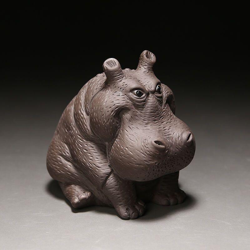 听雨轩（12） 手工紫砂河马招财茶宠