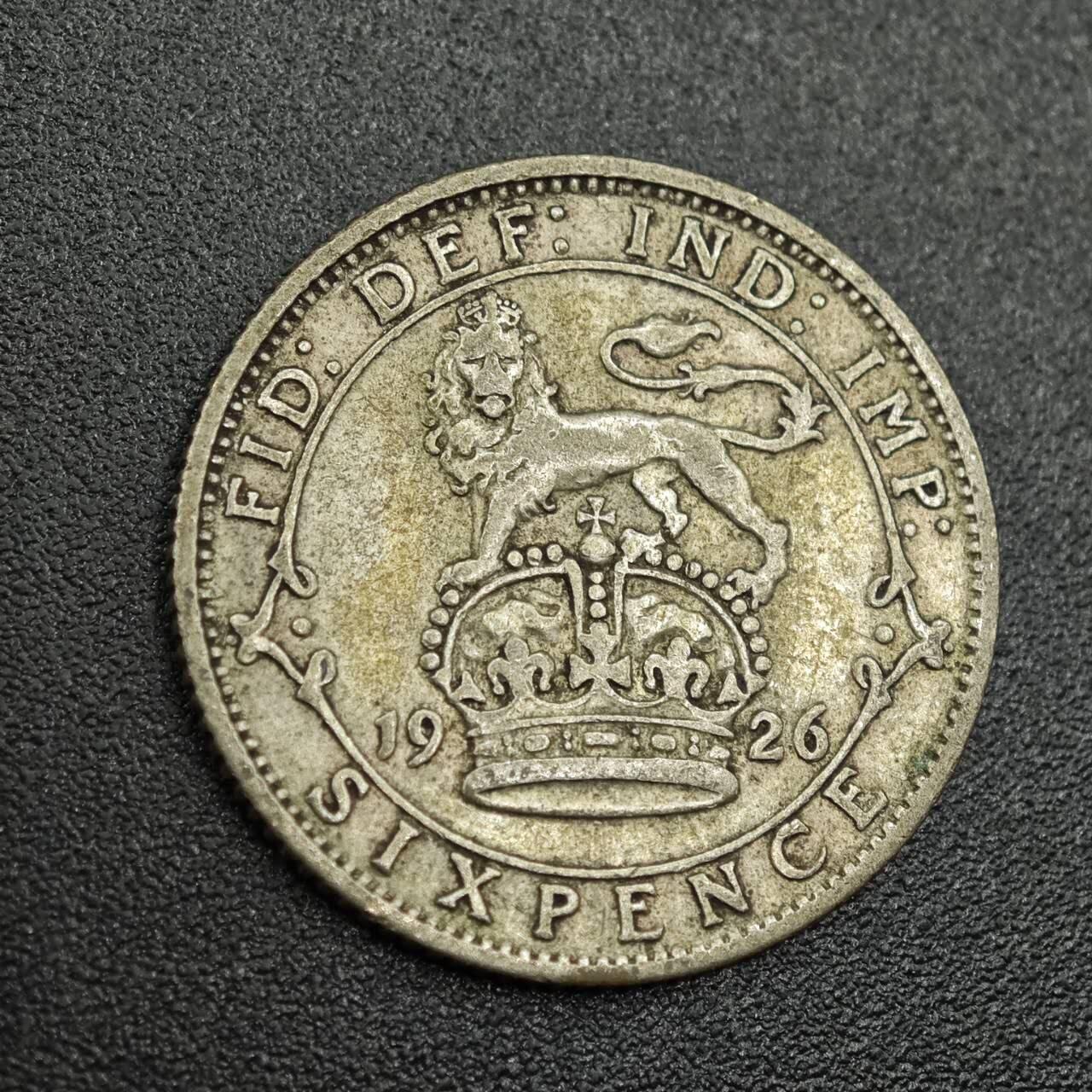【淘币小摊】限时拍第七百八十拍  小银币场  满百包邮可预留两周  周一统一发货  英国1926年乔治五世6便士银币