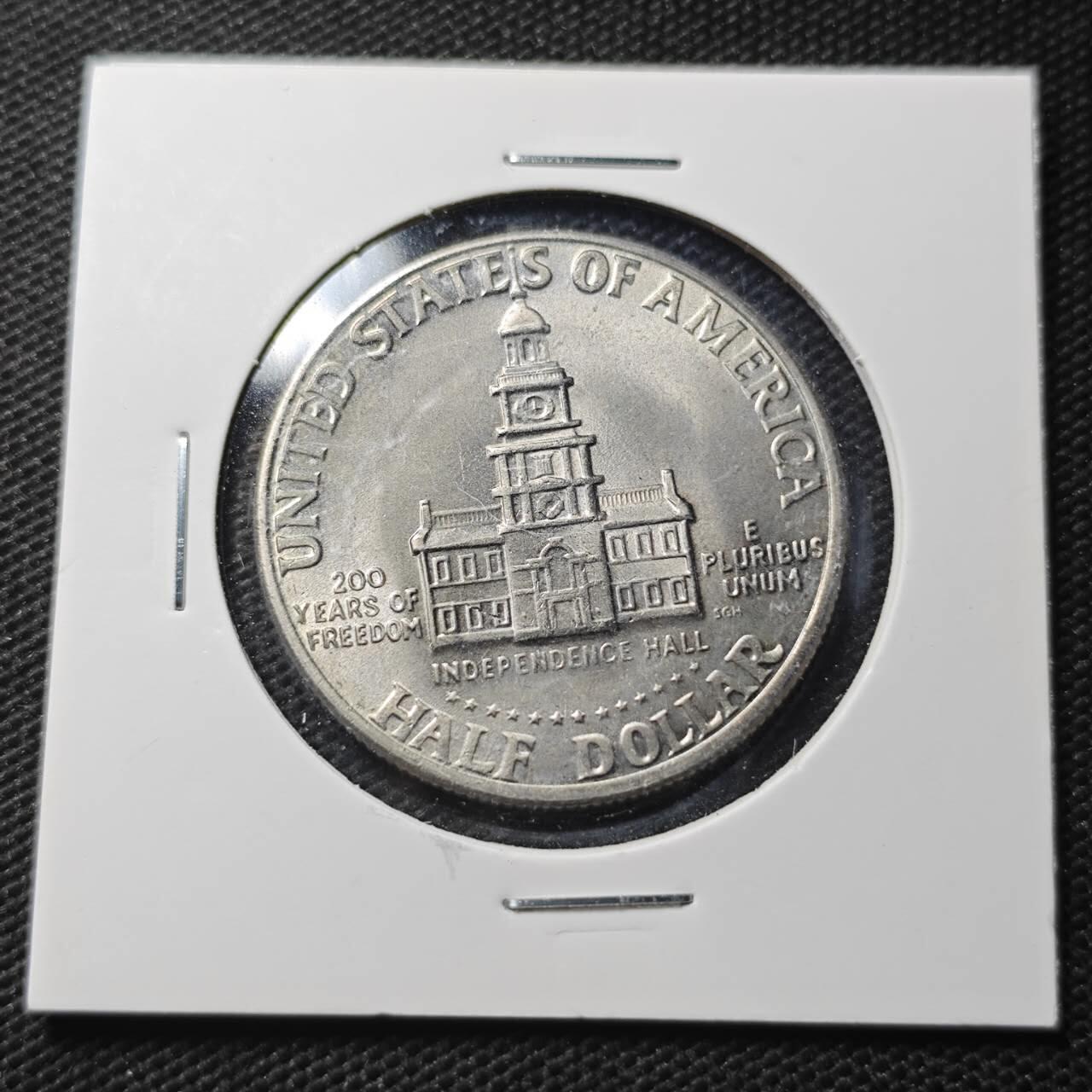 KK钱币收藏小铺  第360场  2月预留时间 周末发货  1976美国50分纪念币 建国200周年