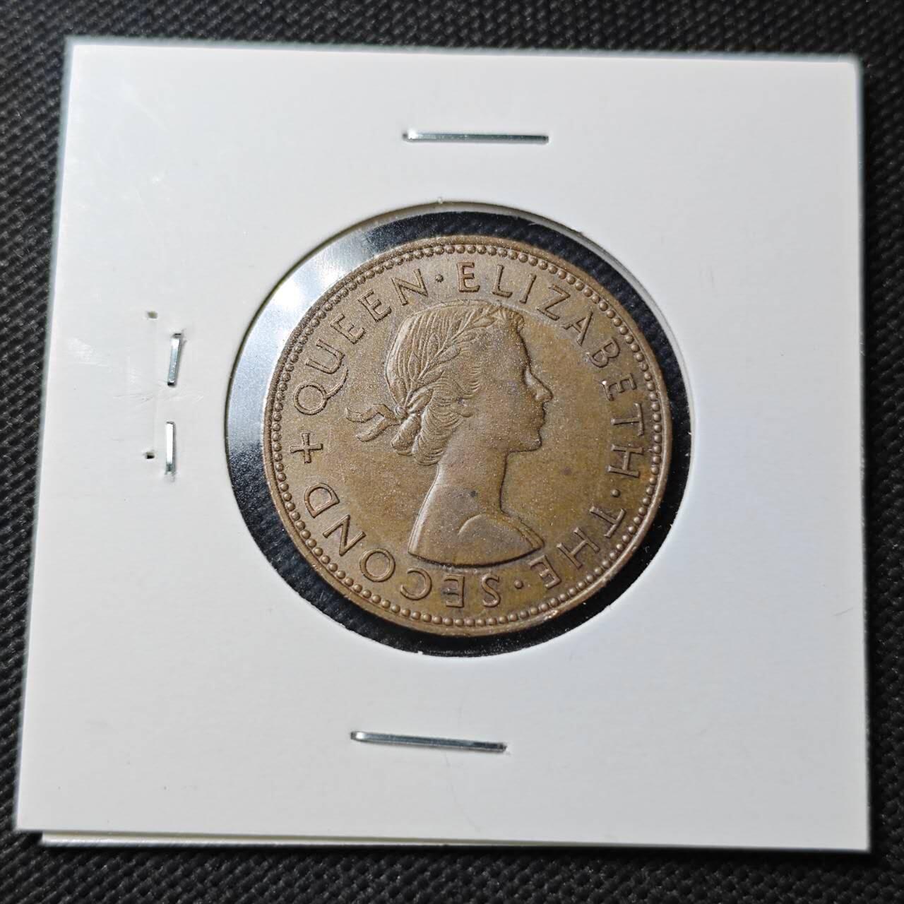 KK钱币收藏小铺  第361场  2月预留时间 周末发货  1962新西兰半便士铜币