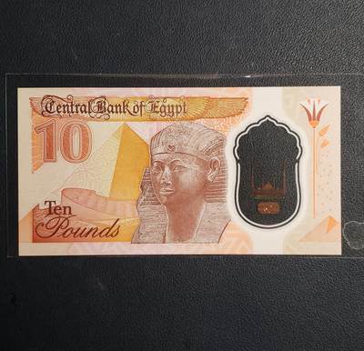中外各国钞、纪念钞、券专场（第三十二场） - 2022年精美埃及10磅塑料钞 全新