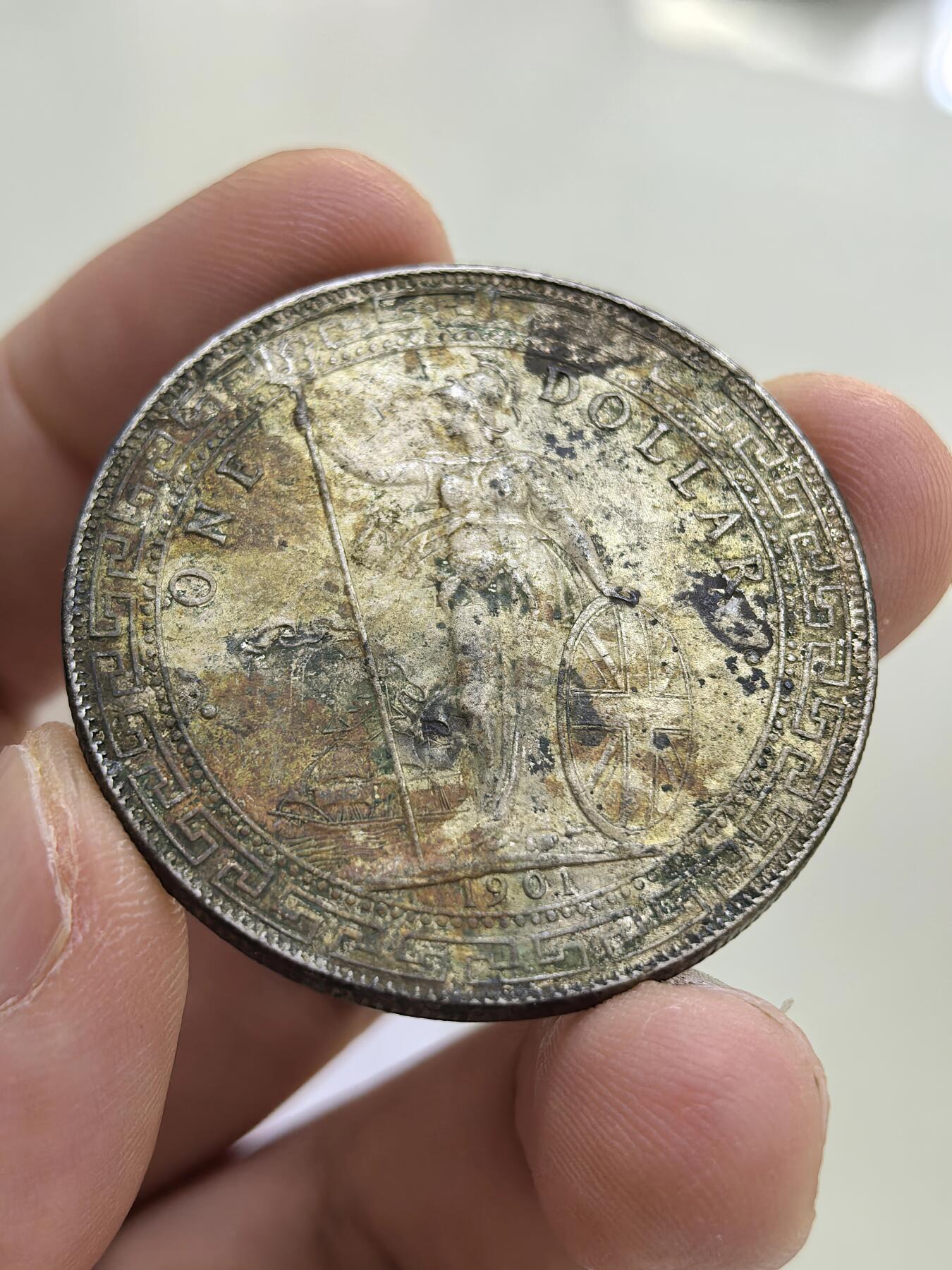 博洋堂世界钱币拍卖第144期（全场包邮） 站洋1901B壹元 UNC原味 十分难得 如若清洗得当 可以高分