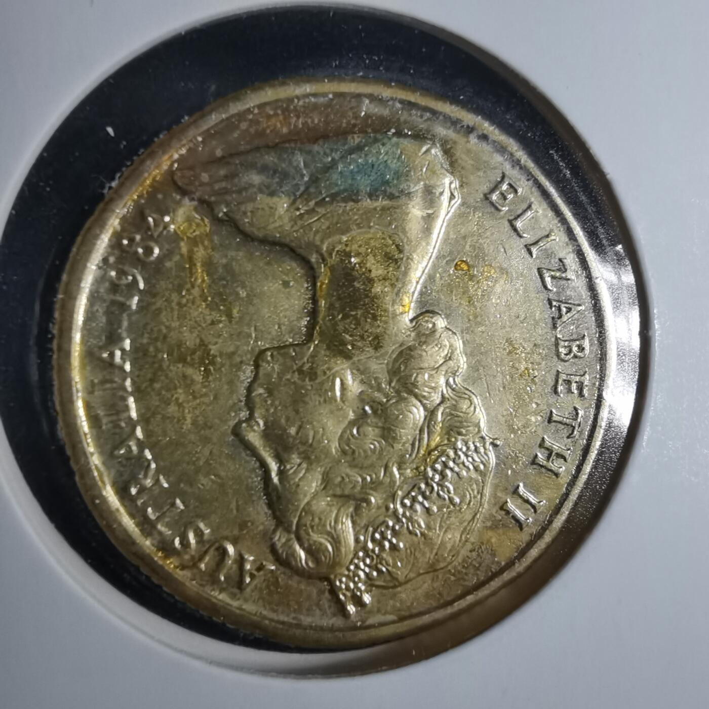 沼泽如烟--第885场 澳大利亚1984年一元有金色镀层