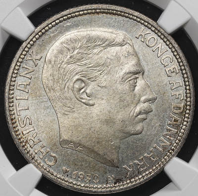 修遠堂世界钱币第九十一期 - NGC MS65 1930年丹麦国王60大寿纪念2克朗银币