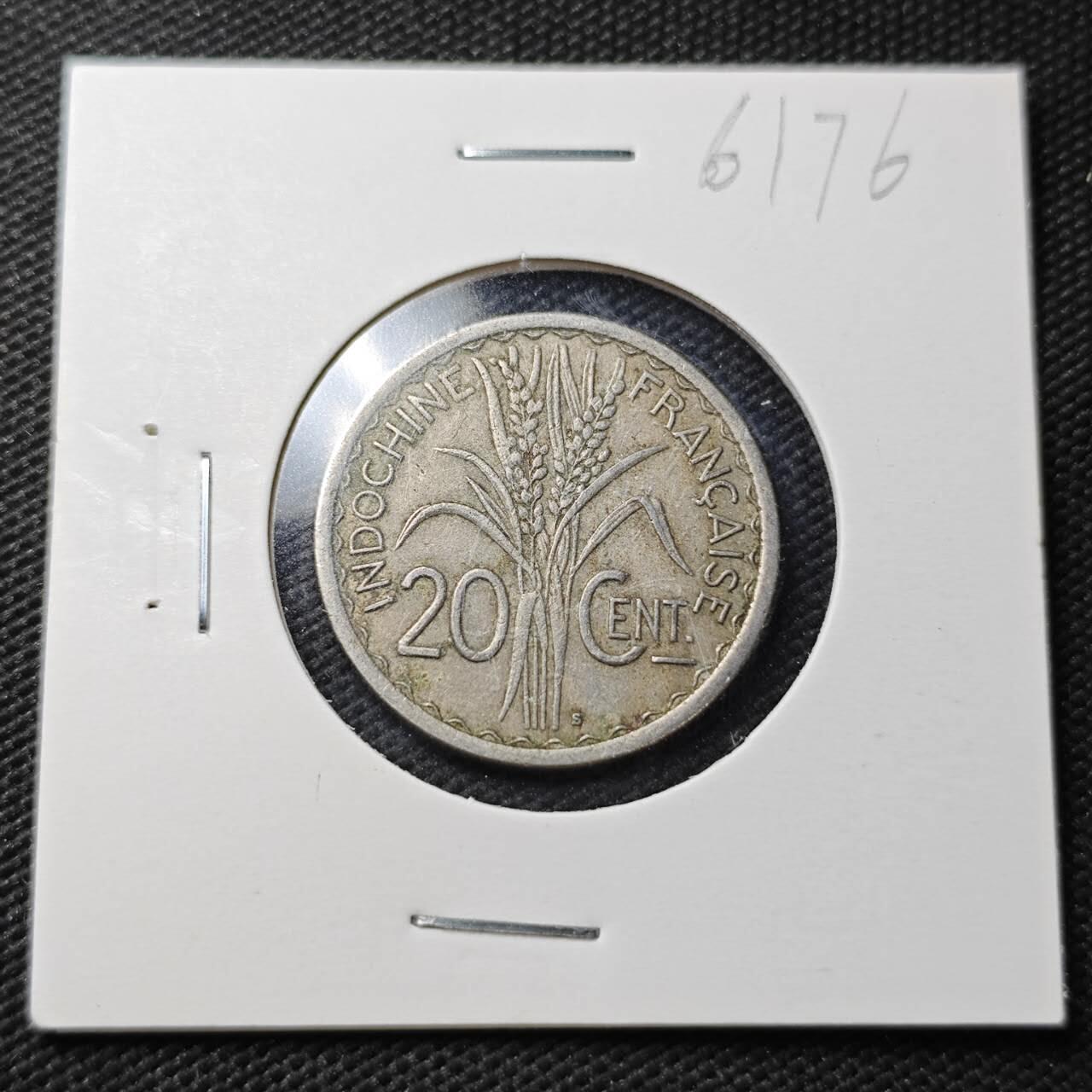 KK钱币收藏小铺  第361场  2月预留时间 周末发货  1941法属印支20分