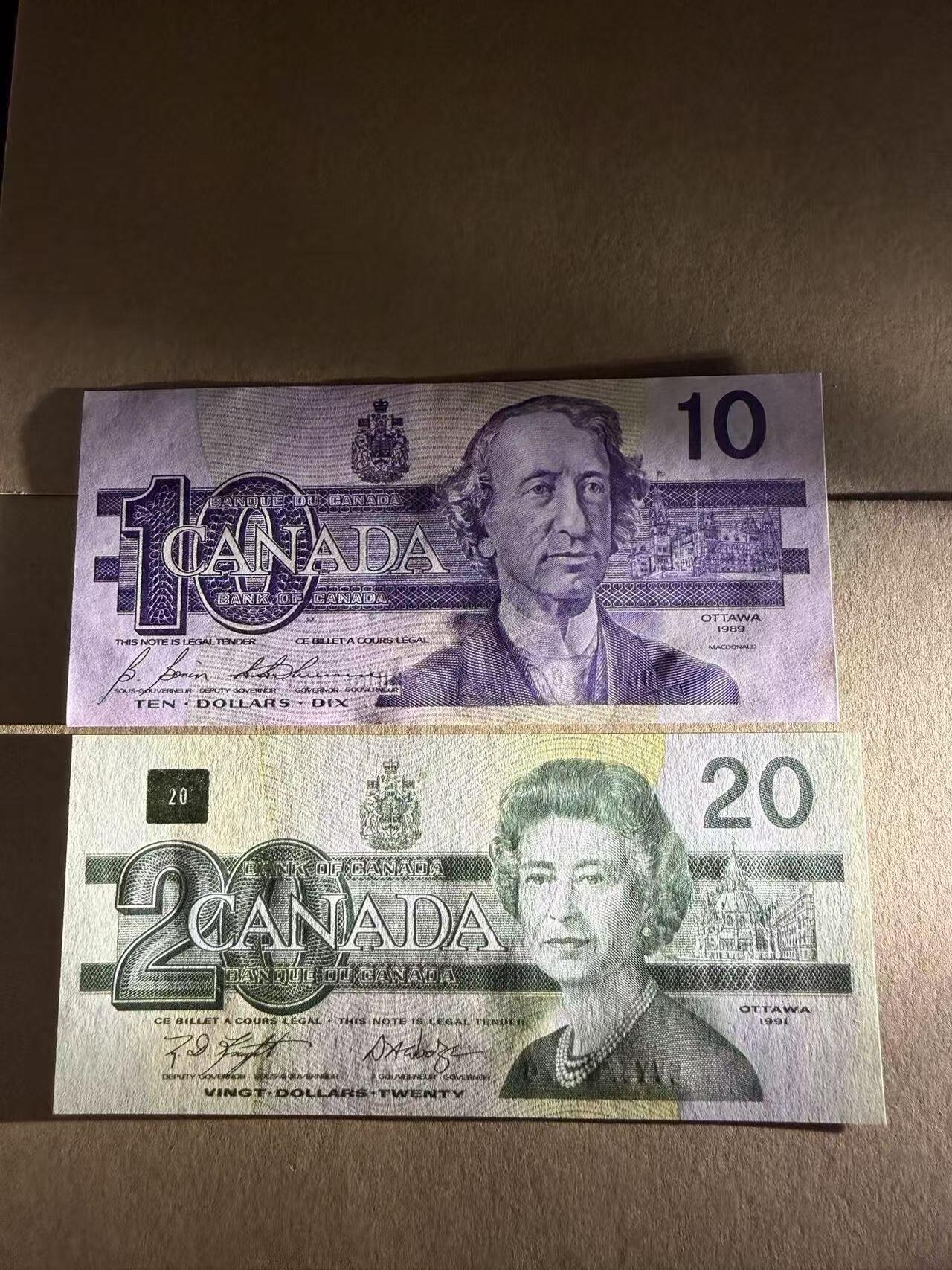 【礼羽收藏】🌏世界钱币拍卖第109期 加拿大鸟版 10、20两张 含无47 全新unc