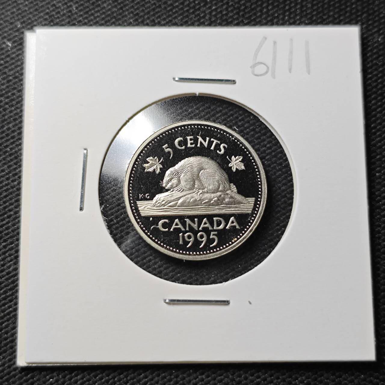 KK钱币收藏小铺  第361场  2月预留时间 周末发货  1995加拿大5分精制币