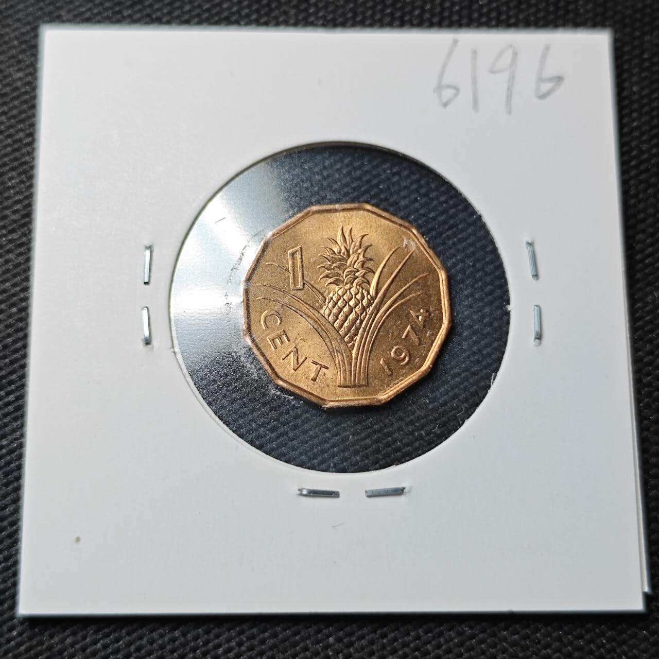 KK钱币收藏小铺  第361场  2月预留时间 周末发货  1974斯威士兰1分铜币 好品