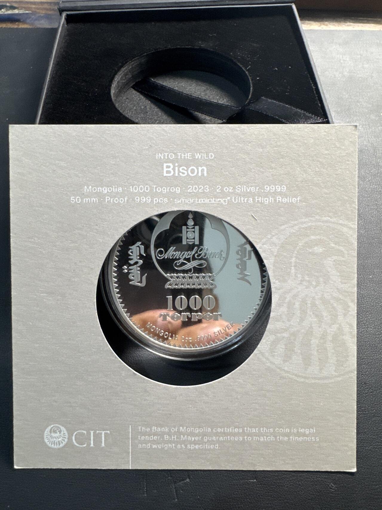 ❤️【币观天下】❤️ 第329期钱币拍卖- 2025.10.31周五晚上6点半场-长期征集拍品 蒙古2023年走进荒野系列第3枚牦牛2盎司彩色高浮雕纪念银币发行量999枚