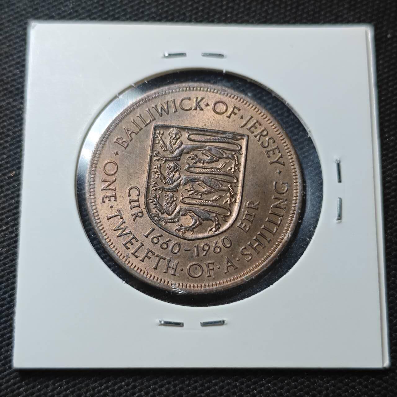 KK钱币收藏小铺  第360场  2月预留时间 周末发货  1960泽西1/12先令纪念币