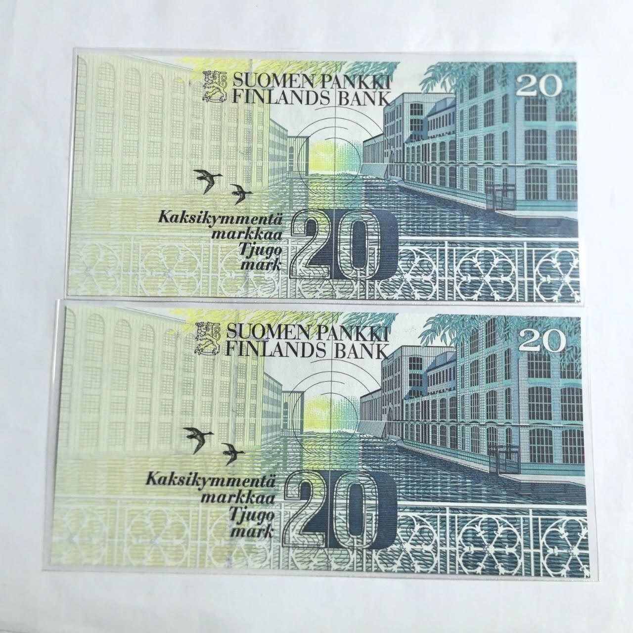各国外币第96期 品种好大部分全新 芬兰20马克 全新连号